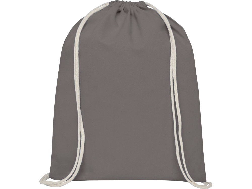 Рюкзак со шнурком Oregon хлопка плотностью 140 г/м2, серый - купить оптом