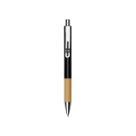 Ручка металлическая шариковая Sleek, черный/бамбук, фото 1