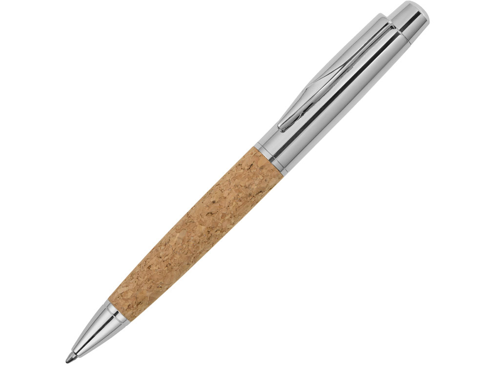 Ручка металлическая шариковая Cask, хром/бамбук - купить оптом