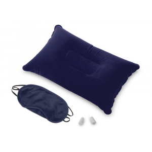 Набор для путешествия с прямоугольной подушкой Cloud, синий, темно-синий - купить оптом
