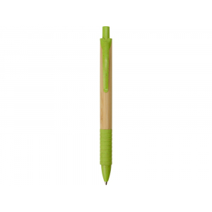 Ручка из бамбука и переработанной пшеницы шариковая Nara, бамбук/зеленый - купить оптом