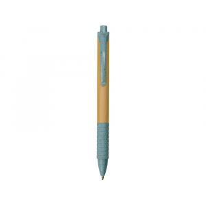 Ручка из бамбука и переработанной пшеницы шариковая Nara, бамбук/синий - купить оптом
