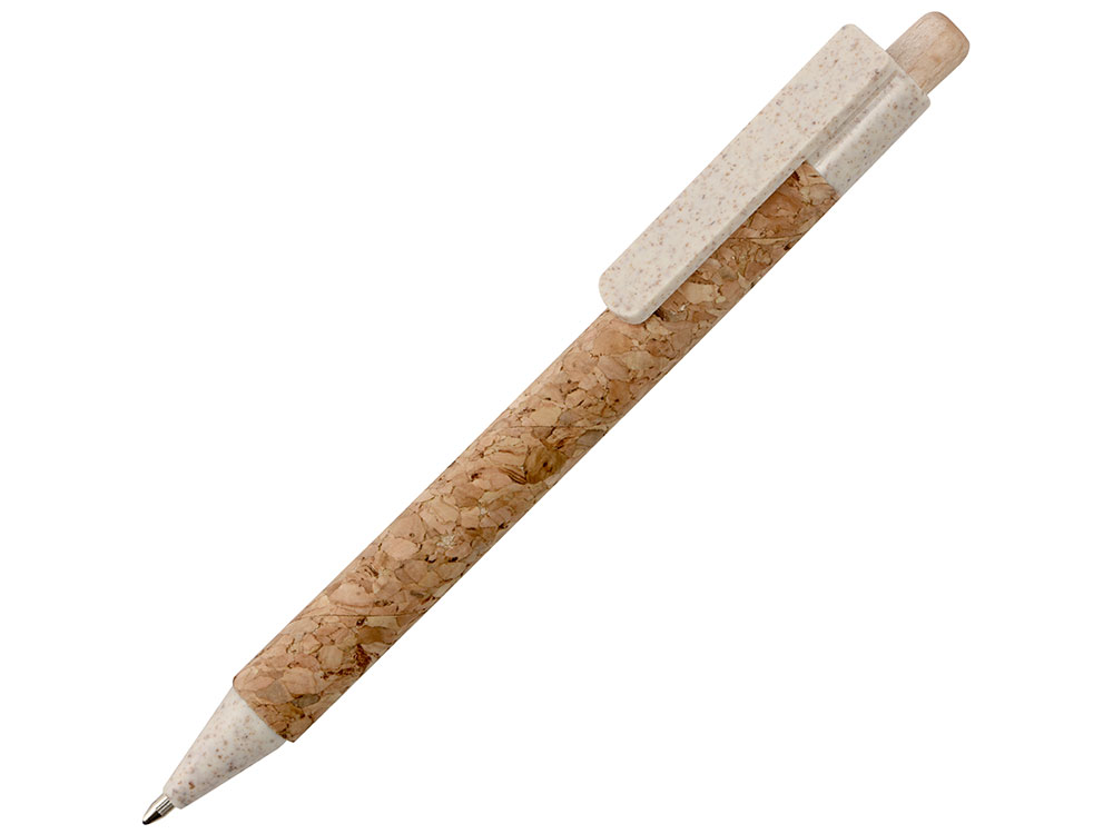 Ручка из пробки и переработанной пшеницы шариковая Mira, пробка/бежевый - купить оптом