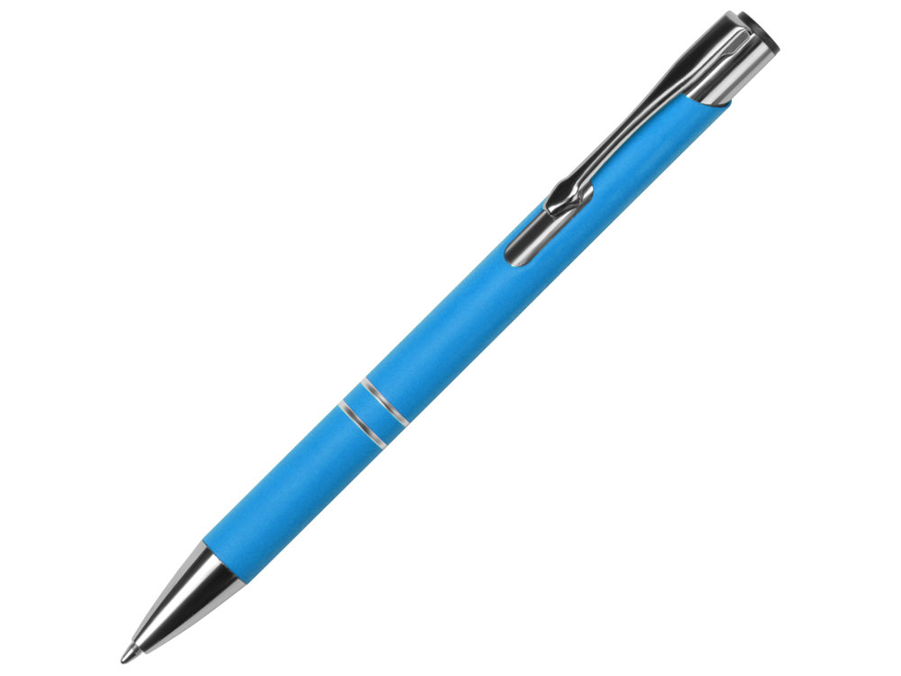 Ручка металлическая шариковая Legend Gum софт-тач, голубой - купить оптом