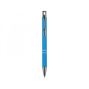 Ручка металлическая шариковая Legend Gum софт-тач, голубой - купить оптом