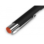 Ручка металлическая шариковая Legend Mirror Gum софт-тач с цветным слоем, черный / оранжевый, фото 2