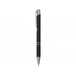 Ручка металлическая шариковая Legend Mirror Gum софт-тач с цветным слоем, черный / оранжевый, фото 4