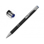 Ручка металлическая шариковая Legend Mirror Gum софт-тач с цветным слоем, черный / синий, фото 1