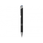 Ручка металлическая шариковая Legend Mirror Gum софт-тач с цветным слоем, черный / синий, фото 4