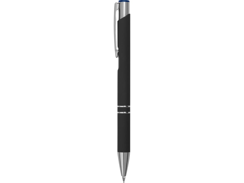 Ручка металлическая шариковая Legend Mirror Gum софт-тач с цветным слоем, черный / синий - купить оптом