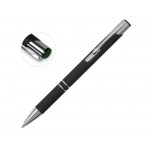 Ручка металлическая шариковая Legend Mirror Gum софт-тач с цветным слоем, черный / зеленый, фото 1