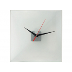Часы настенные квадратные из стекла 28х28 см Nile, прозрачный матовый/черный/красный, фото 4