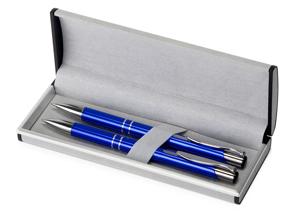 Набор Dublin: ручка шариковая, карандаш механический, ярко-синий в бархатном футляре - купить оптом