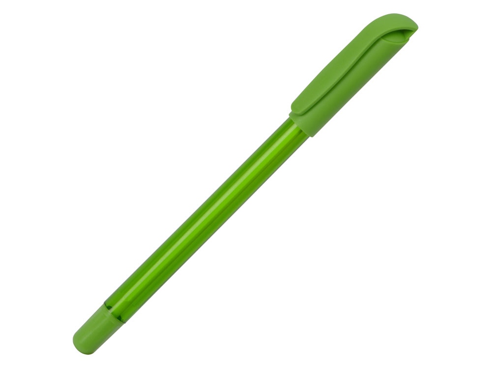 Ручка шариковая пластиковая Delta из переработанных контейнеров, зеленая, зеленый - купить оптом