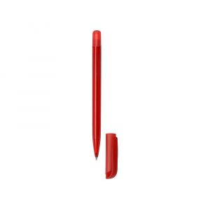 Ручка шариковая пластиковая Delta из переработанных контейнеров, красная, красный - купить оптом