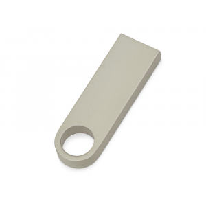 USB 2.0-флешка на 16 Гб с мини чипом и круглым отверстием, серебристый - купить оптом