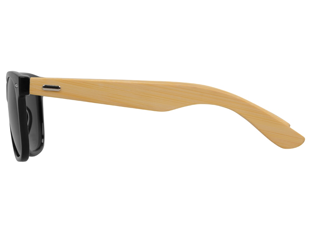 Солнцезащитные очки Rockwood с бамбуковыми дужками в сером футляре, черный - купить оптом