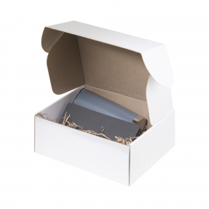 Подарочный набор в малой универсальной коробке, серый (термокружка, ежедневник) - купить оптом