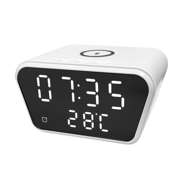 Настольные часы 5в1 с беспроводной зарядкой 15W Tempo - купить оптом