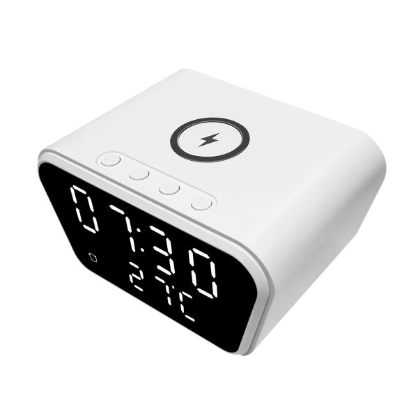 Настольные часы 5в1 с беспроводной зарядкой 15W Tempo - купить оптом