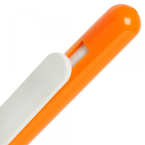 Ручка шариковая Swiper, оранжевая с белым - купить оптом