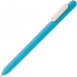Ручка шариковая Swiper Soft Touch, голубая с белым - купить оптом