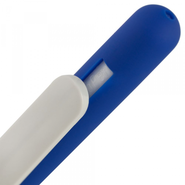 Ручка шариковая Swiper Soft Touch, синяя с белым - купить оптом