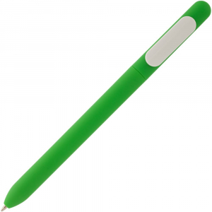 Ручка шариковая Swiper Soft Touch, зеленая с белым - купить оптом