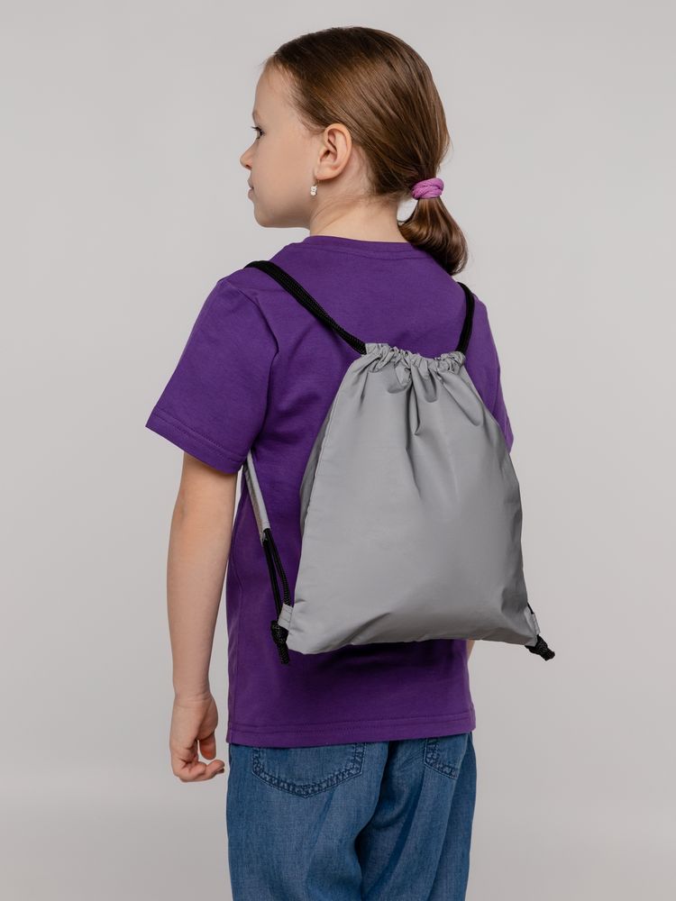 Детский рюкзак-мешок Manifest из светоотражающей ткани, серый - купить оптом