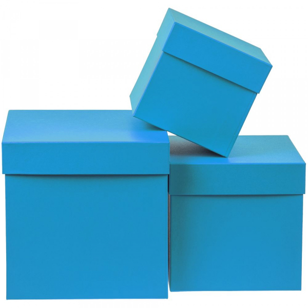 Коробка Cube, L, голубая - купить оптом