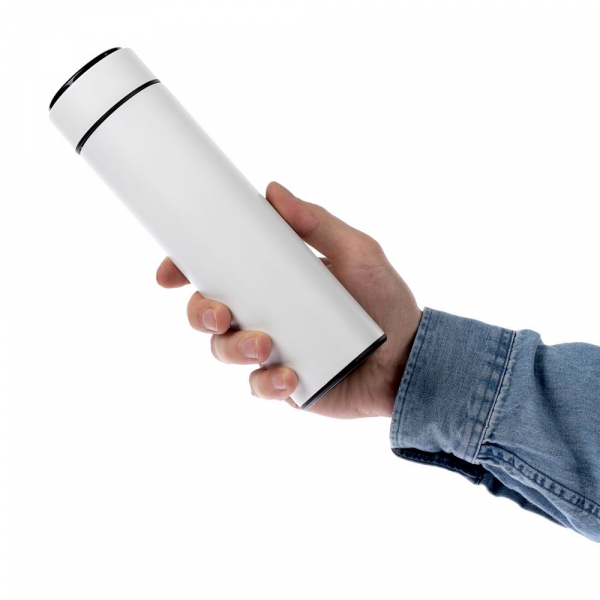 Смарт-бутылка с заменяемой батарейкой Long Therm, белая - купить оптом