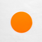 Лейбл из ПВХ Dzeta Round, L оранжевый неон, фото 1