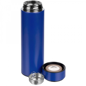 Смарт-бутылка с заменяемой батарейкой Long Therm, синяя - купить оптом