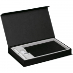 Коробка Horizon Magnet с ложементом под ежедневник, флешку и ручку, черная, фото 1