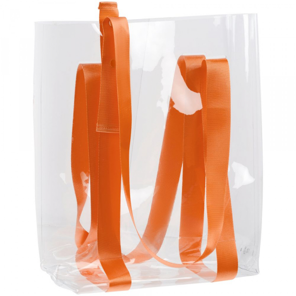 Шопер Clear Fest, прозрачный с оранжевыми ручками - купить оптом