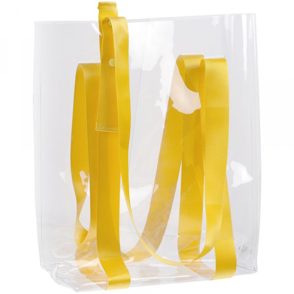 Шопер Clear Fest, прозрачный с желтыми ручками - купить оптом