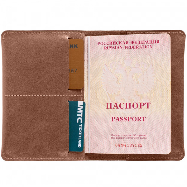 Обложка для паспорта Apache, ver.2, коричневая (какао) - купить оптом
