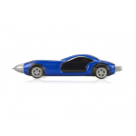 Ручка шариковая Сан-Марино в форме автомобиля с открывающимися дверями и инерционным механизмом движения, синяя, синий/черный/серебристый матовый, фото 3