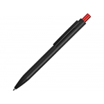 Ручка металлическая шариковая Blaze с цветным зеркальным слоем, черный/красный, фото 1