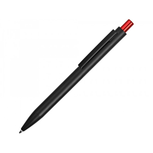 Ручка металлическая шариковая Blaze с цветным зеркальным слоем, черный/красный - купить оптом
