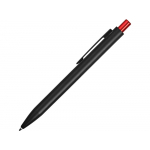 Ручка металлическая шариковая Blaze с цветным зеркальным слоем, черный/красный, фото 2