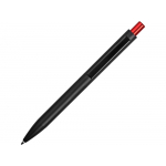 Ручка металлическая шариковая Blaze с цветным зеркальным слоем, черный/красный, фото 3