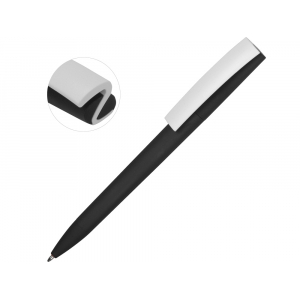 Ручка пластиковая soft-touch шариковая Zorro, черный/белый - купить оптом