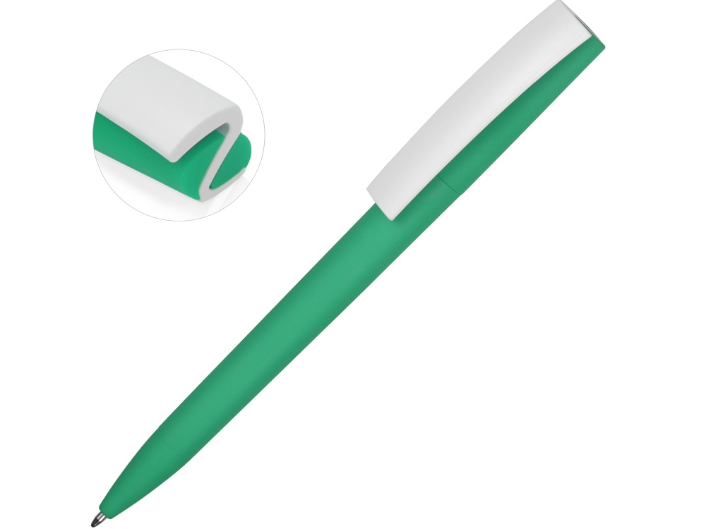 Ручка пластиковая soft-touch шариковая Zorro, мятный//белый - купить оптом