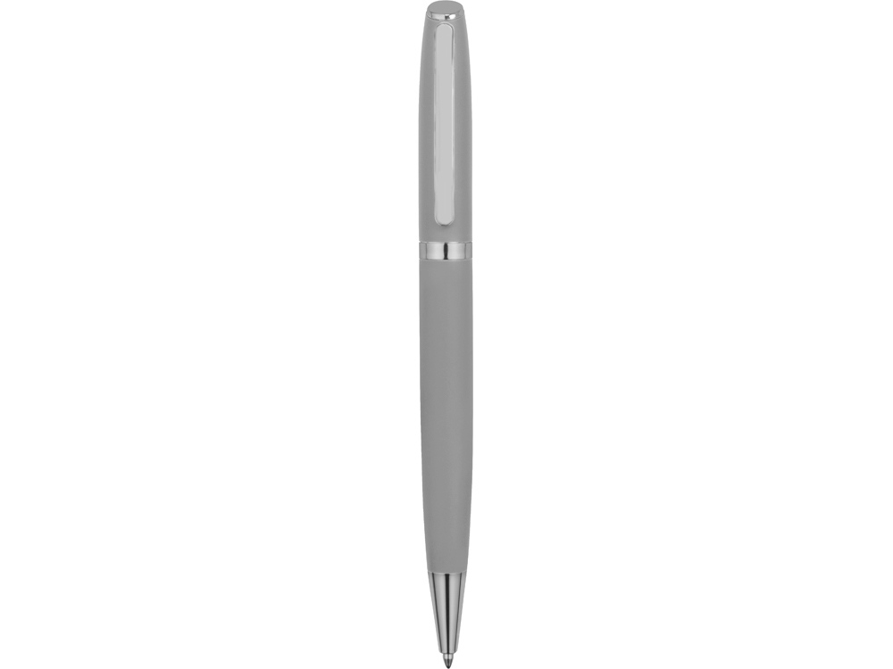 Ручка металлическая шариковая Flow soft-touch, светло-серый/серебристый - купить оптом