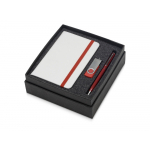 Подарочный набор Reporter Plus с флешкой, ручкой и блокнотом А6, красный, фото 1