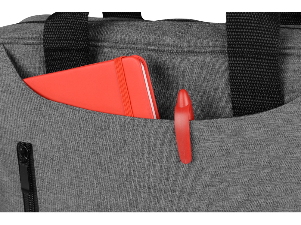 Сумка для ноутбука Wing с вертикальным наружным карманом, серый - купить оптом