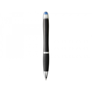 Светящаяся шариковая ручка Nash со светящимся черным корпусом и рукояткой, синий - купить оптом