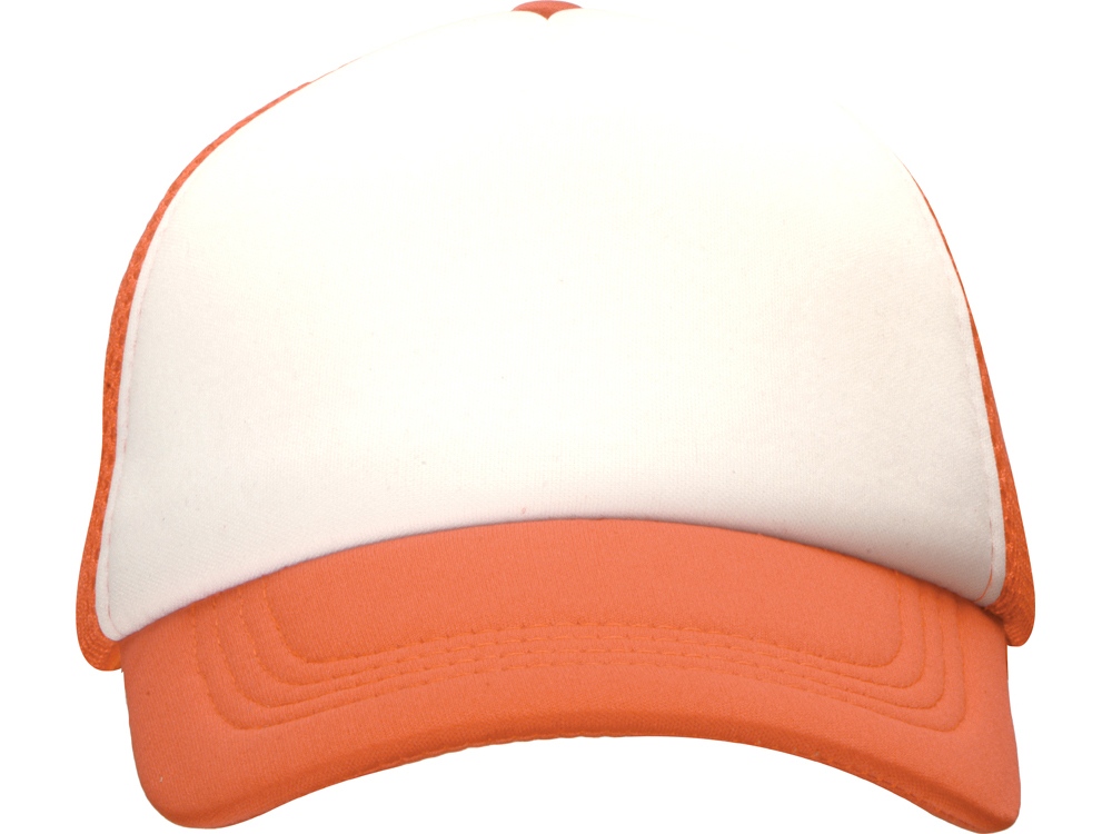 Бейсболка под сублимацию с сеткой Newport, оранжевый/белый - купить оптом