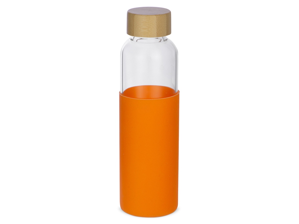 Бутылка для воды стеклянная Refine, в чехле, 550 мл, оранжевый - купить оптом